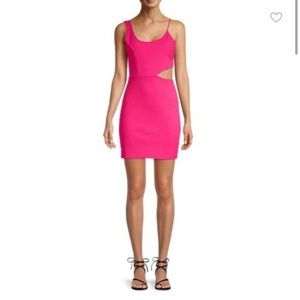 Socialite Hot Pink Sporty Barbie-Core Cut Out Stretchy Mini Dress